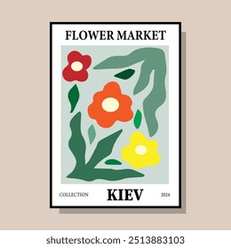 Flower market Kiev poster and background 