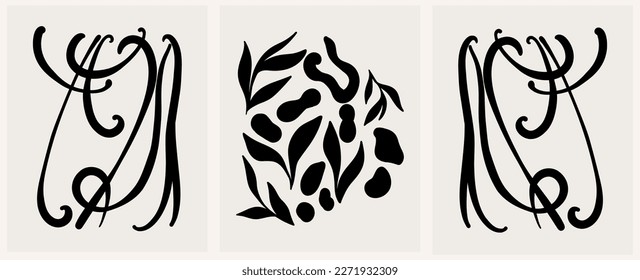 Flower market print. Abstract floral vector illustration. Flower market poster concept template perfect for postcards, wall art, banner etc. Retro 70s, 80s, 90s botanical design.