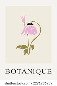 Flower market print set. Flower market poster concept template perfect for postcards, wall art, banner etc. Retro 70s, 80s, 90s botanical design.