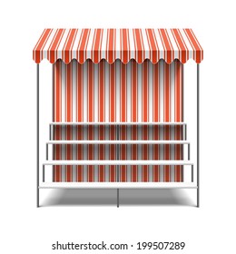 Flower market stall. Vector.
