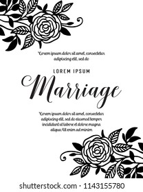 Flower marriage invitation card, save the date card, greeting card vector illustration