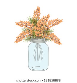 Flower In Mason Jars set