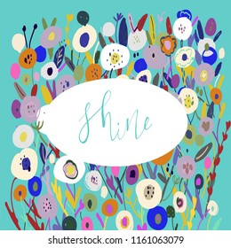 Flower meadow  background colorful vector