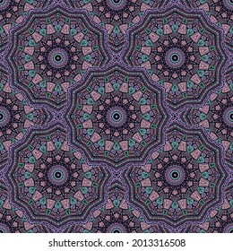 Flower medallion vector seamless pattern. Oriental motifs tile print. Islamic traditional seamless ornament. Ornate medallion tile print graphic design. Shawl pattern ethnic ornament.