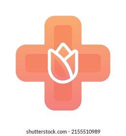 flower medical gradient logo design template icon