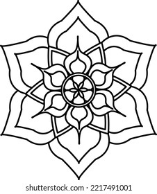 Flower mehndi pattern for Henna drawing and tattoo.Mandala coloring book simple and basic for beginners, seniors and children. 