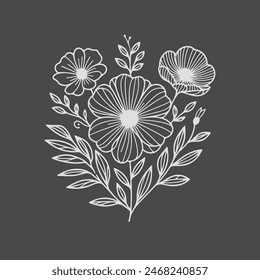 Flor arte minimalista, arte boho