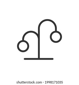 Flower minimal line icon. Web stroke symbol design. Flower sign isolated on a white background. Premium line icon.