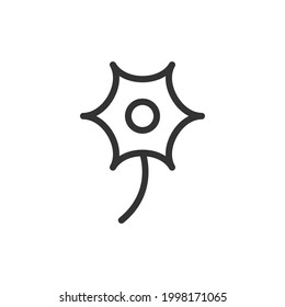 Flower minimal line icon. Web stroke symbol design. Flower sign isolated on a white background. Premium line icon.