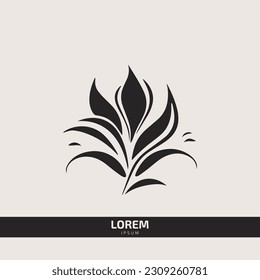 flor mínima logotipo floral plantilla vectorial floral y hoja