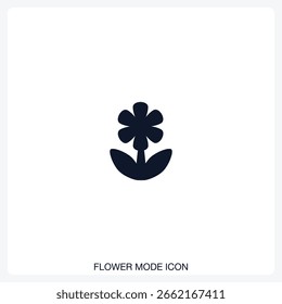 Flower Mode Icon solid vector icon with a bold, minimal design. Suitable for presentations, websites, apps, infographics, and various digital or print projects.