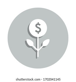 flower, money, dollar badge icon. Simple glyph, flat vector of Business icons for ui and ux, website or mobile application