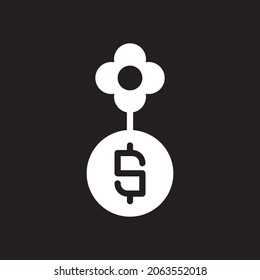 Flower and money growup icon vector simple with solid style