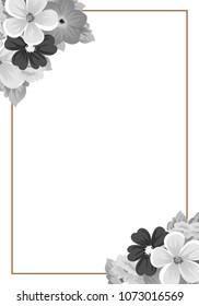 flower monochrome frame. For your design of postcards, wedding invitations, birthday party, Valentine's day and more. Vector illustration.