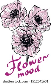 Flower mood illustration for print
