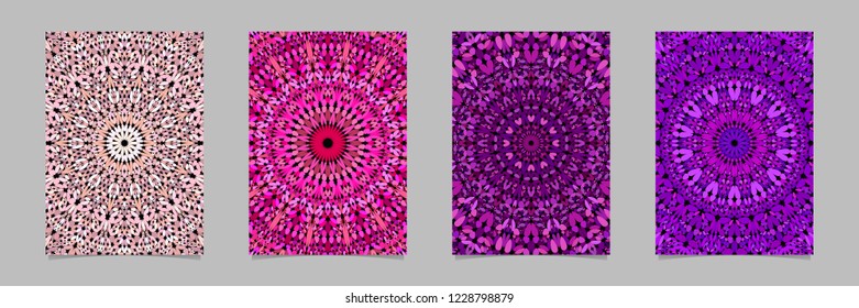 Flower mosaic mandala pattern flyer background set - vector page template illustrations