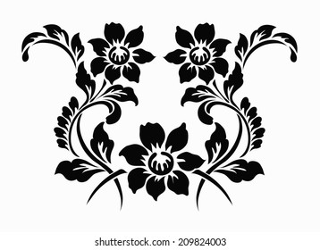 Flower Motif Design Stock Vector (Royalty Free) 209824015