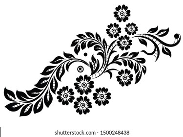 Flower motif for design lace and textile design.