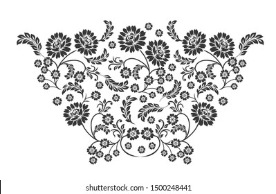 Flower motif for design lace and textile design.