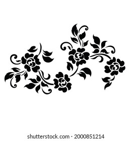 Flower motif  for design.Rose drawing.