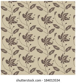 Flower motif with embroidery effect. 