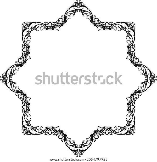 Flower Motif As Garnished Divider, Isolated\
On White Background.