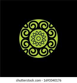 flower motif logo simple , clean and neat.