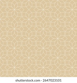 Motivo de flor Ornamento geométrico sem costura Linha minimalista Damasco Etnia Simetria