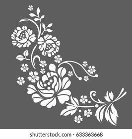 Flower motif sketch for design