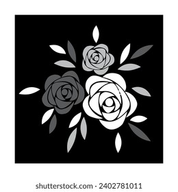 Flower motif sketch for design vector tattoo