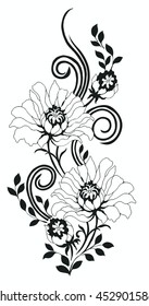 Flower motif,Rose Sketch