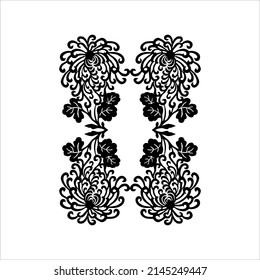 Flower Motifs Pattern. Decoration for Interior, Exterior, Carpet, Textile, Garment, Cloth, Silk, Tile, Plastic, Paper, Wrapping, Wallpaper, Pillow, Sofa, Background, Ect. Vector Illustration