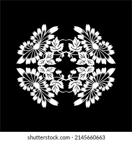 Flower Motifs Pattern. Decoration for Interior, Exterior, Carpet, Textile, Garment, Cloth, Silk, Tile, Plastic, Paper, Wrapping, Wallpaper, Pillow, Sofa, Background, Ect. Vector Illustration