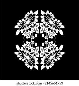 Flower Motifs Pattern. Decoration for Interior, Exterior, Carpet, Textile, Garment, Cloth, Silk, Tile, Plastic, Paper, Wrapping, Wallpaper, Pillow, Sofa, Background, Ect. Vector Illustration