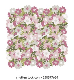 Flower motive. Pink. Element for background.