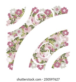 Flower motive. Pink. Element for background.