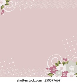 Flower motive. Pink. Element for background.