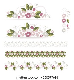 Flower motive. Pink. Elements of design.