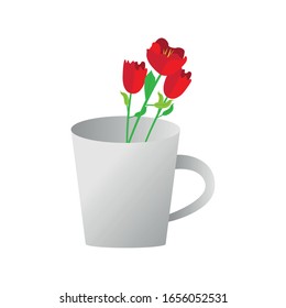 Blume in einem Maultier. Valentinstag - Vektorillustration