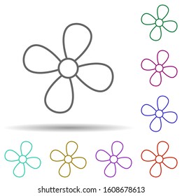 Flower multi color icon. Simple thin line, outline vector of web icons for ui and ux, website or mobile application