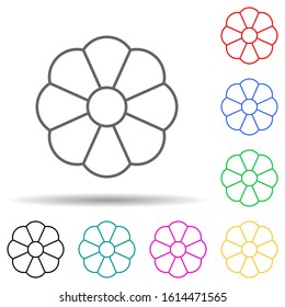 flower multi color style icon. Simple thin line, outline vector of leaves and flowers icons for ui and ux, website or mobile application