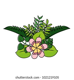 flower natural decoration arrangement leaves tropical