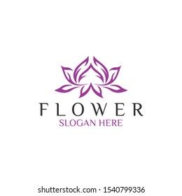 Flower natural Logo design graphic template vector illustration