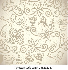 Flower nature background over white vector illustration