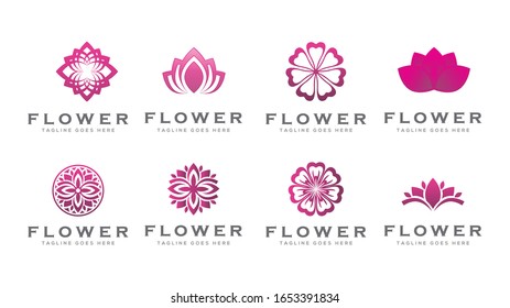 flower nature beauty  logo icon vector template