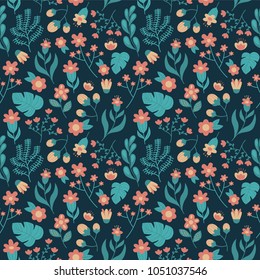 flower nature foliage seamless pattern