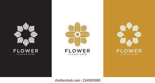 flower nature logo design template vector
