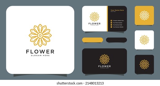 flower nature logo design template vector