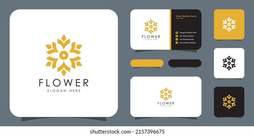 flower nature logo design template vector