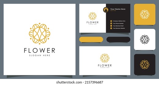 flower nature logo design template vector